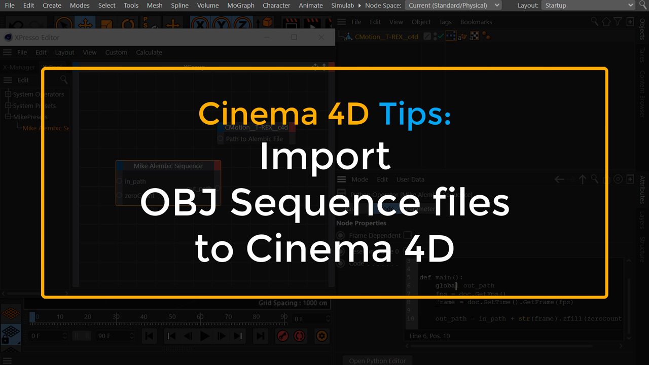 Import OBJ Sequence to Cinema 4D