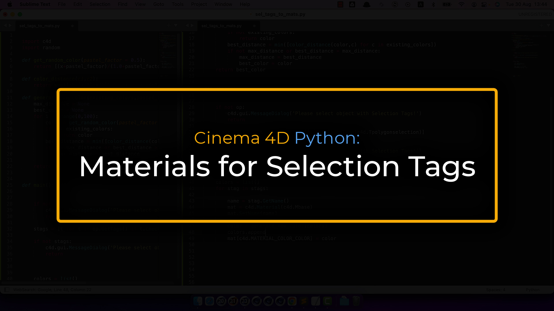 Cinema 4D Python: Materials for Selection Tags