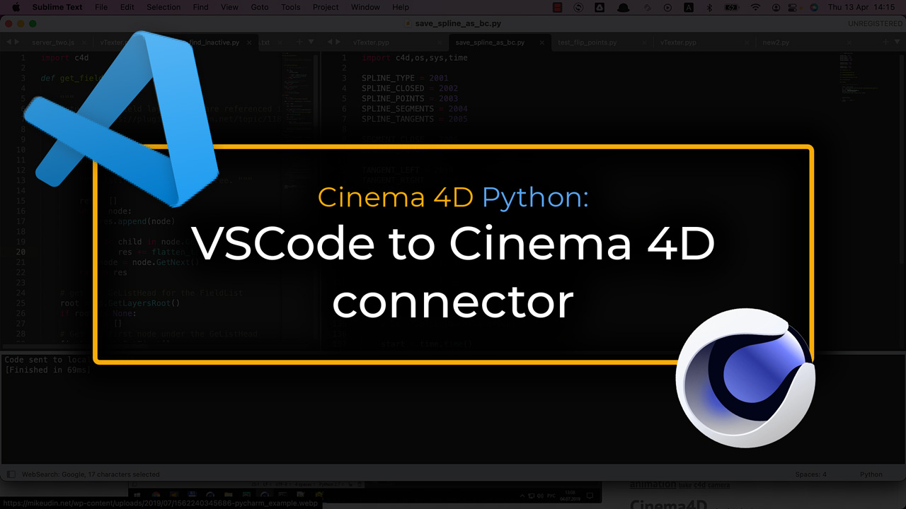 VSCode with Cinema 4D Connection